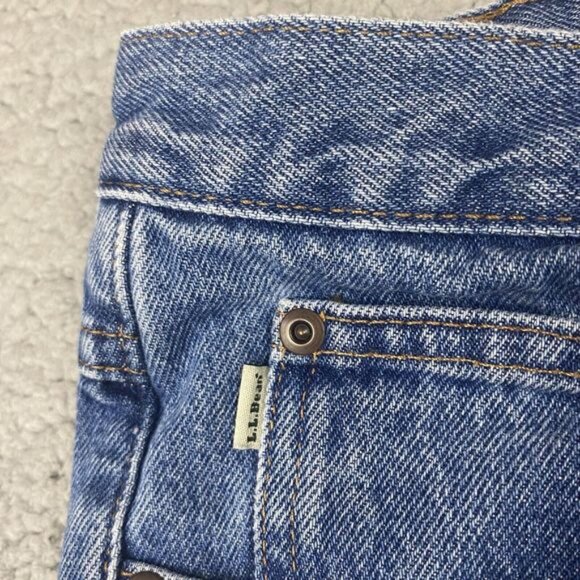 Vintage 90s LL Bean Flannel Lined Jeans Mens 32 Classic Fit 33x32 (31x32 ACTUAL) - Picture 6 of 16